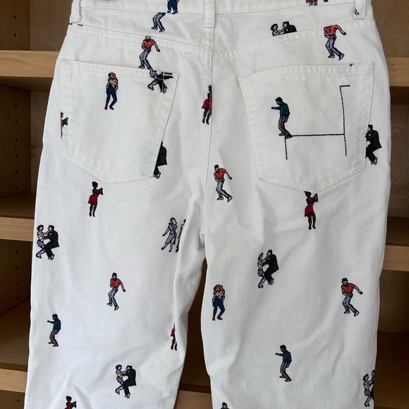 White Dance Print Jeans - Picture 5 of 10